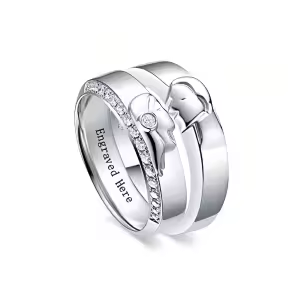 I Moissanite Wedding Band Sets