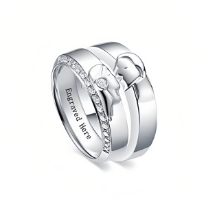 I Moissanite Wedding Band Sets