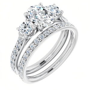 three stone-oval cut
