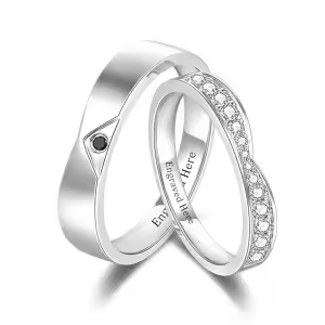D Wedding Ring Set