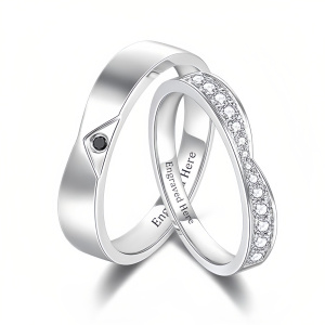 D Wedding Ring Set
