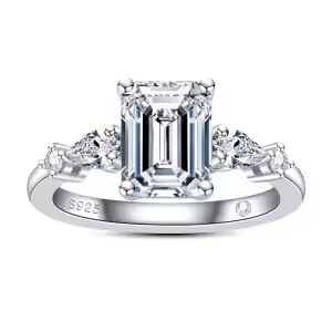 3.668cttw Emerald Cut