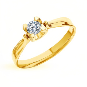 Gold Moissanite Wedding Ring