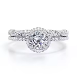 Round Cut Wedding Ring Set