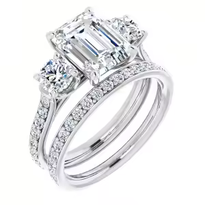 three stone-emerald cut
