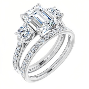 three stone-emerald cut