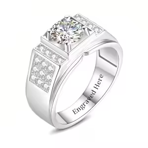 J Moissanite Ring