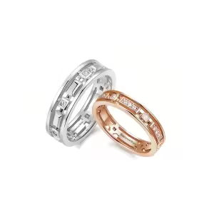 K Moissanite Wedding Ring Set