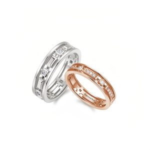K Moissanite Wedding Ring Set