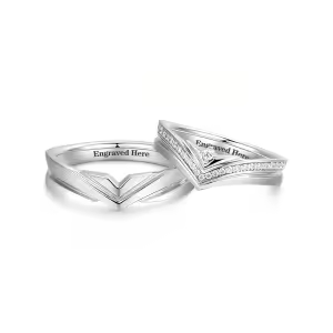 A Moissanite Wedding Ring Set