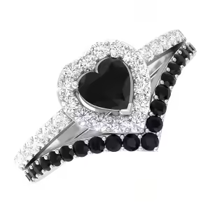 A Black Onyx Moissanite Ring