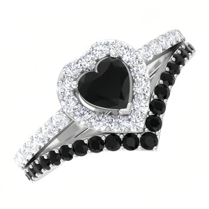 A Black Onyx Moissanite Ring