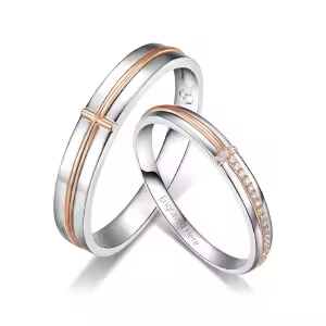 J Moissanite Wedding Ring Set
