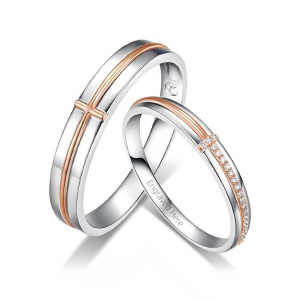 J Moissanite Wedding Ring Set