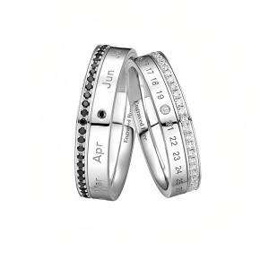 A Moissanite Wedding Ring Set