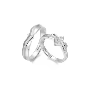 C Moissanite Wedding Ring Set