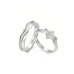 C Moissanite Wedding Ring Set