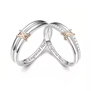 D Moissanite Wedding Ring Set