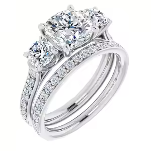 three stone-cushion cut