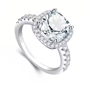 Moissanite Cushion Cut Ring