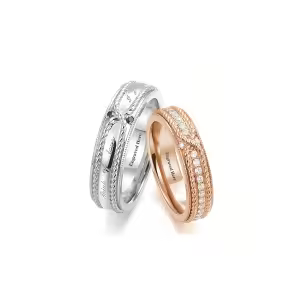 M Moissanite Wedding Ring Set