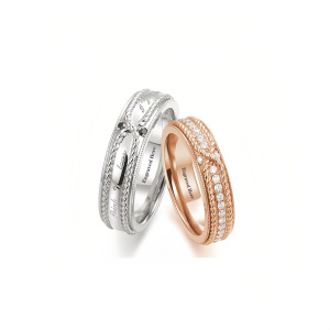 M Moissanite Wedding Ring Set
