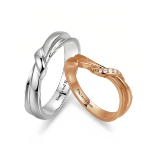 L Moissanite Wedding Ring Set