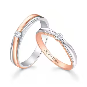 E Moissanite Wedding Ring Set