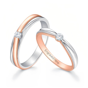 E Moissanite Wedding Ring Set