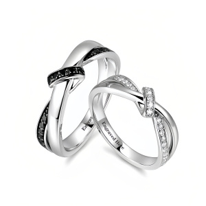 G Moissanite Wedding Ring Set