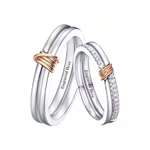 D Moissanite Wedding Ring Set