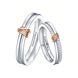 D Moissanite Wedding Ring Set