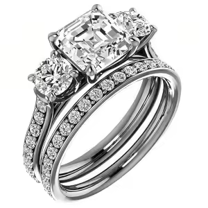 three stone-asscher cut