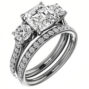 three stone-asscher cut