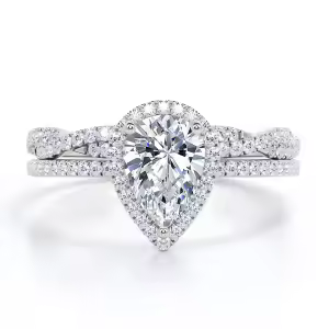 Pear Shped Wedding Ring Set
