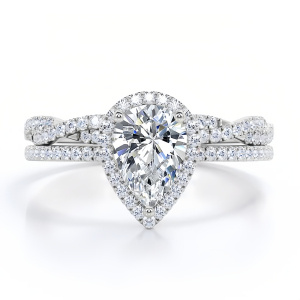 Pear Shped Wedding Ring Set