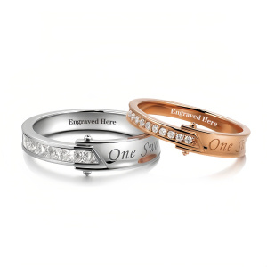 J Moissanite Wedding Ring Set