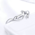 wholesale S925 Sterling Silver Simple Fox Open Ring Cubic Zirconia Jewelry-0-2