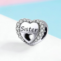 wholesale Sterling Silver 925 Silvercharm Beads Sister Bracelet Charms Bulk-0-4