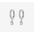 wholesale S925 Silver Plated Platinum Cubic Zirconia Earrings Minimalist Luxury Daily Style-0-5