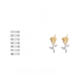 wholesale S925 Sterling Silver Two-Tone Rose Earrings with Preserved Flower-0-3