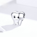 wholesale Sterling silver 925 beads, handmade cute tooth charms, popular DIY fashion jewelry supplies-0-2