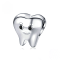wholesale Sterling silver 925 beads, handmade cute tooth charms, popular DIY fashion jewelry supplies-0-0