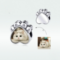 wholesale Sterling silver s925 hot-selling cat paw frame bead charm accessory for jewelry crafting-0-3