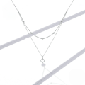 wholesale 925 Sterling Silver Layered Heart Pendant Necklace Beaded Ball Chain Necklace For Women-0-1