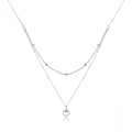 wholesale 925 Sterling Silver Layered Heart Pendant Necklace Beaded Ball Chain Necklace For Women-0-0