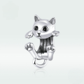 wholesale 925 silver parts, cat beads, unique cat DIY jewelry charms-0-2