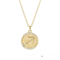 wholesale S925 Sterling Silver Euro American Coin Round Pendant Necklace For Women Ins 12 Zodiac Constellation Collarbone Chain-0-10