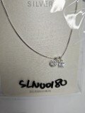 wholesale 925 Sterling Silver Elegant Silver Zircon Pendant Necklace With Dual Charm Design-0-6