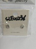 wholesale 925 Sterling Silver Elegant Square Zircon Stud Earrings With Hollow Design-0-5